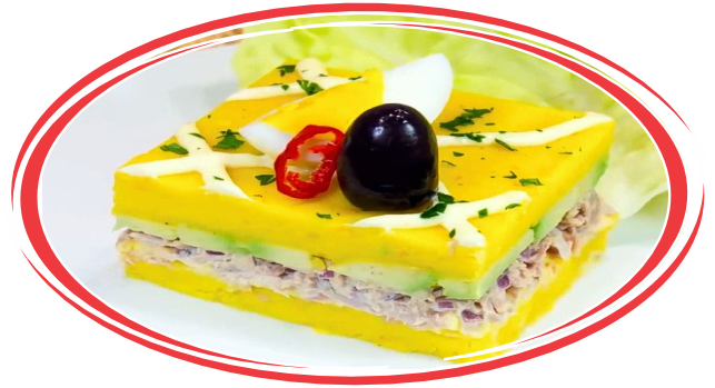 Causa limeña served in a traditional Peruvian style