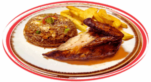 Monstrito peruano served in a traditional Peruvian style